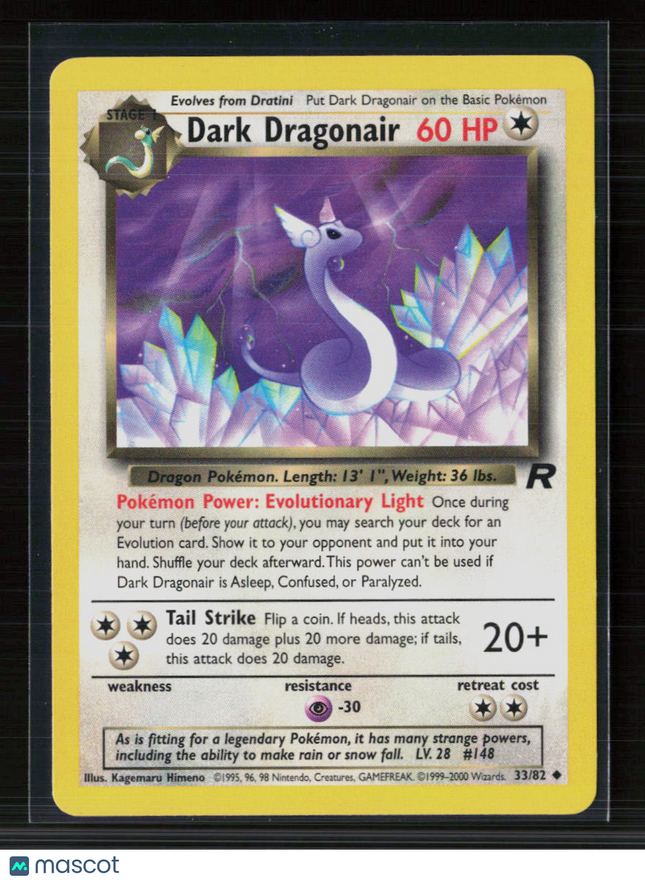 Pokemon 2000 Team Rocket Dark Dragonair #33/82