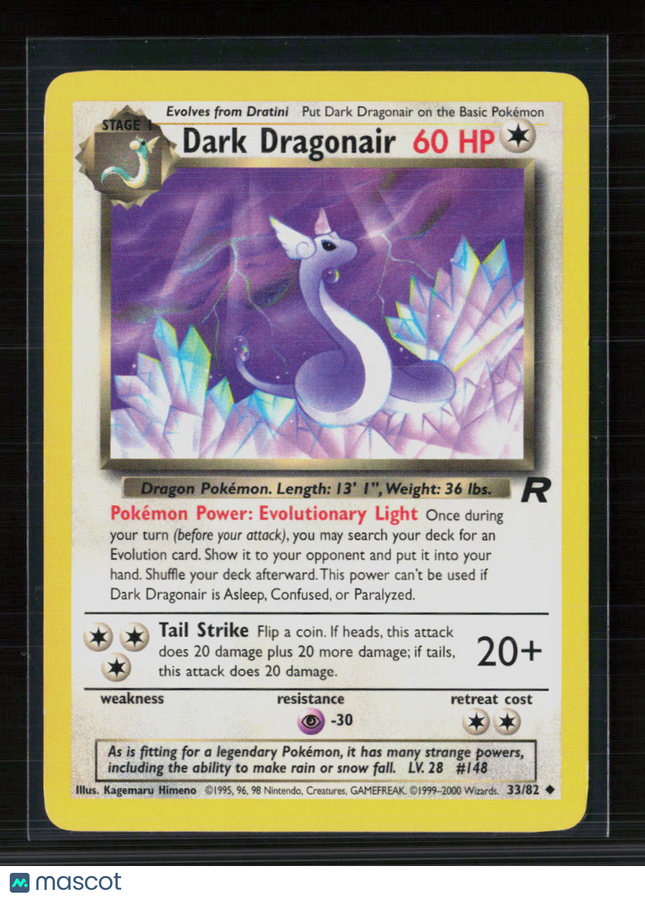 Pokemon 2000 Team Rocket Dark Dragonair #33/82