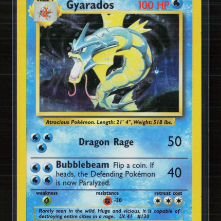 Pokemon 1999 Base Set Gyarados #6/102