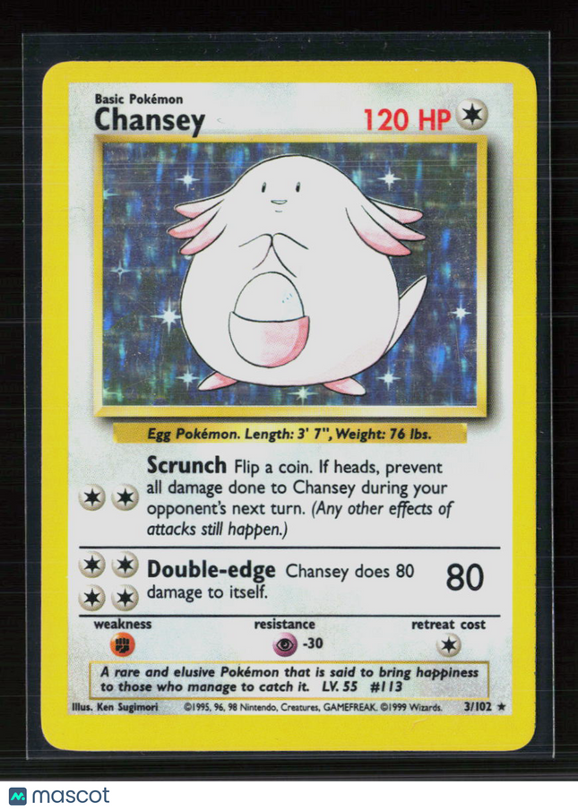Pokemon 1999 Base Set Chansey #3/102
