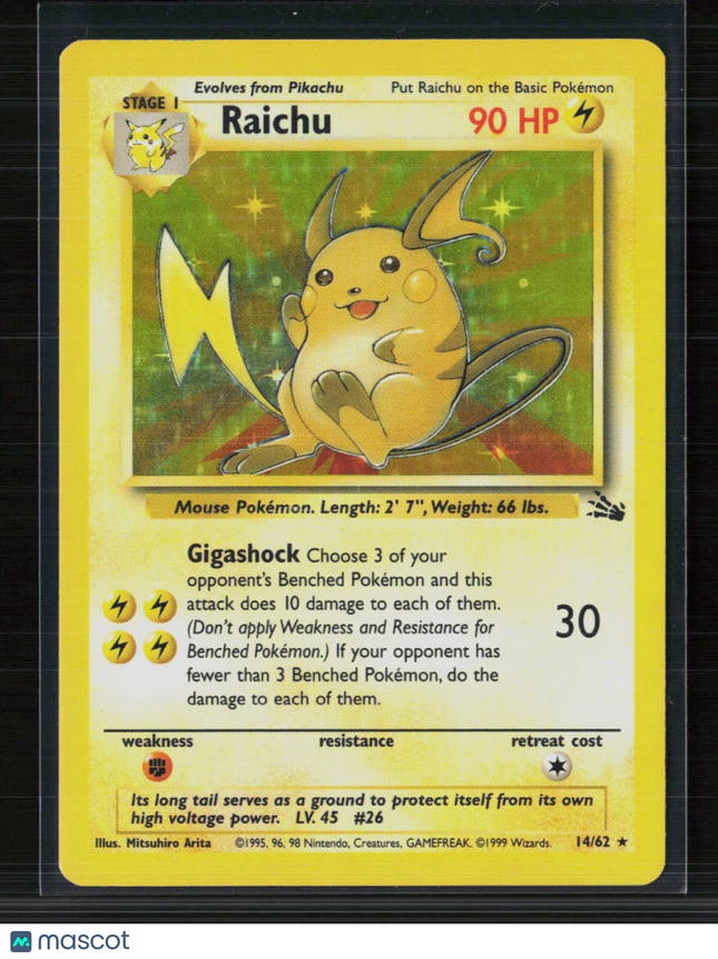 Pokemon 1999 Fossil Raicu #14/62