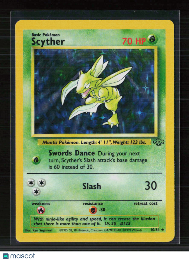 Pokemon 1999 Jungle Scyther #10/64