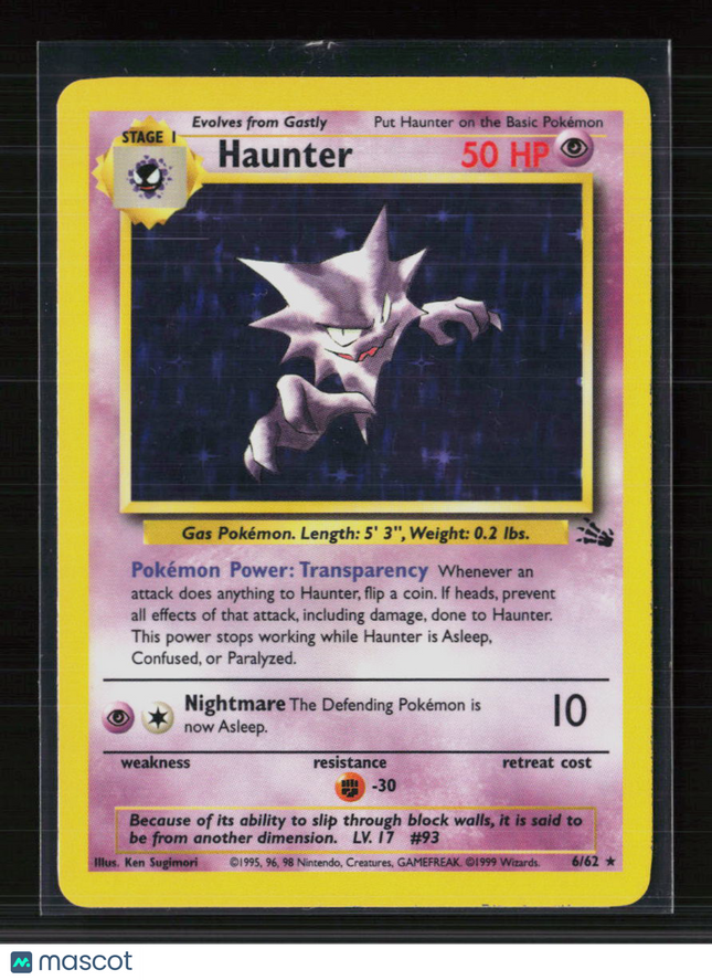 Pokemon 1999 Fossil Haunter #6/62