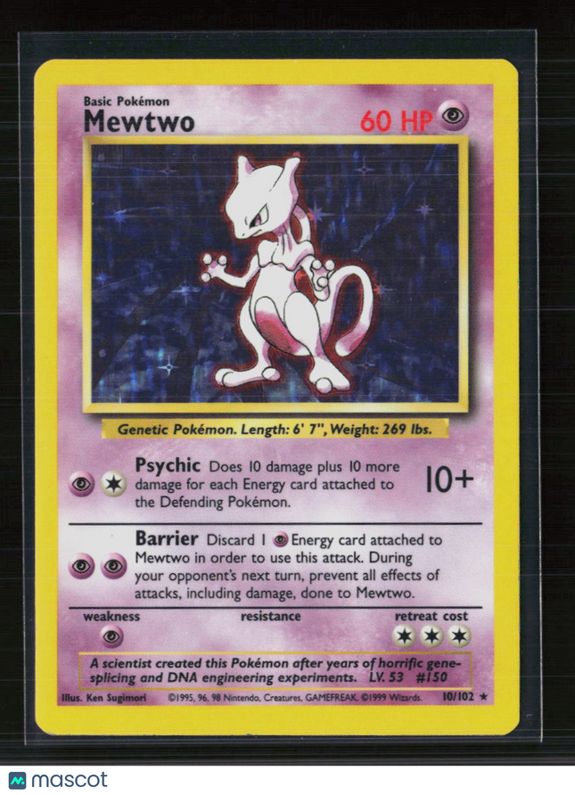 Pokemon 1999 Base Set Mewtwo #10/102