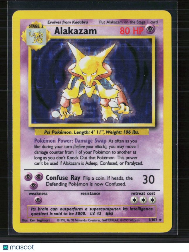 Pokemon 1999 Base Set Alakazam #1/102
