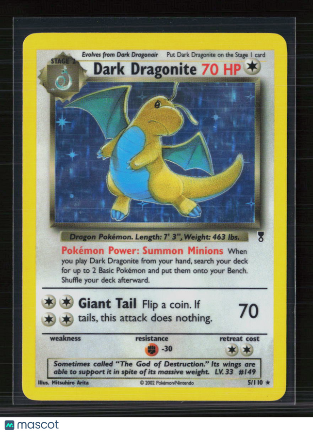 Pokemon 2002 Legendary Collection Dark Dragonite #5/110