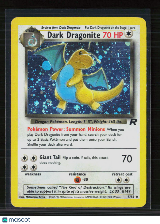 Pokemon 2000 Team Rocket Dark Dragonite #5/82