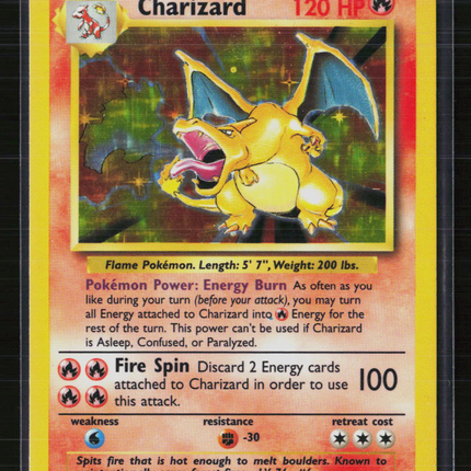 Pokemon 1999 Base Set Charizard #4/102