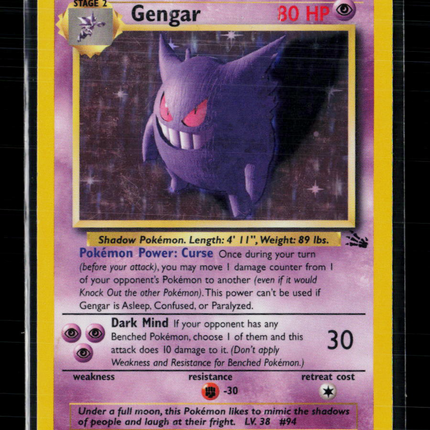 Pokemon 1999 Fossil Gengar #5/62