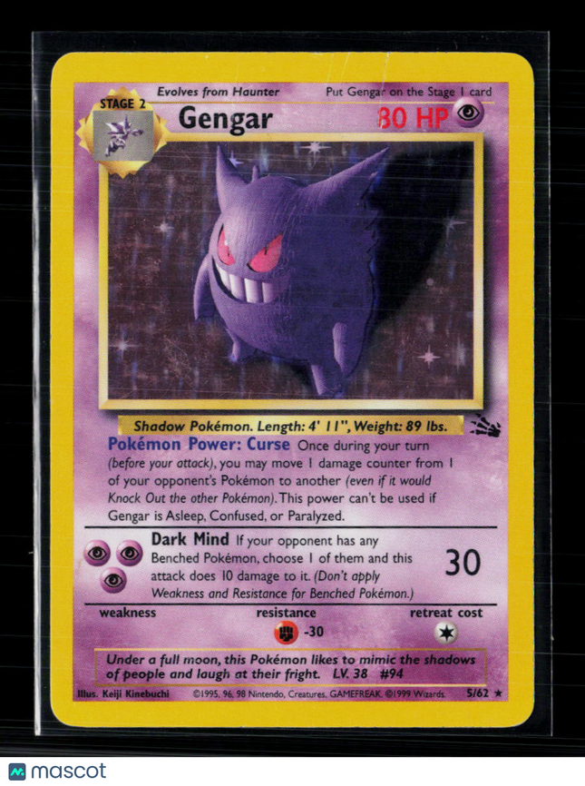Pokemon 1999 Fossil Gengar #5/62