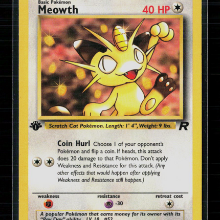 Pokemon 2000 Team Rocket Meowth 1st Edition #62/82