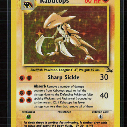 Pokemon 1999 Fossil Kabutops #9/62