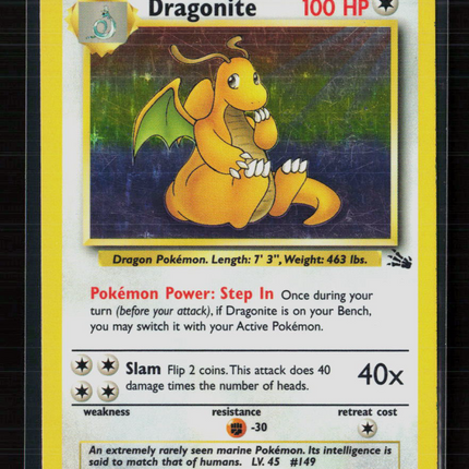 Pokemon 1999 Fossil Dragonite #4/62