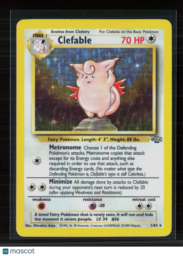 Pokemon 1999 Jungle Clefable #1/64