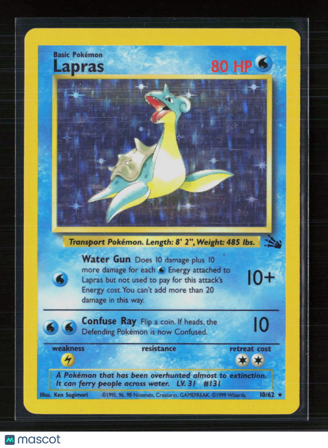 Pokemon 1999 Fossil Lapras #10/62
