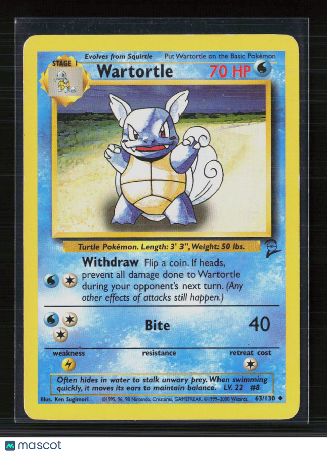 Pokemon 2000 Base Set 2 Wartortle #63/130