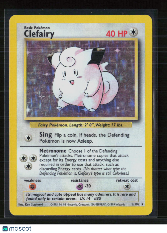 Pokemon 1999 Base Set Clefairy #5/102