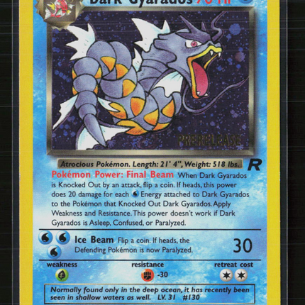 Pokemon 2000 Team Rocket Dark Gyarados Prerelease Stamp #8/82