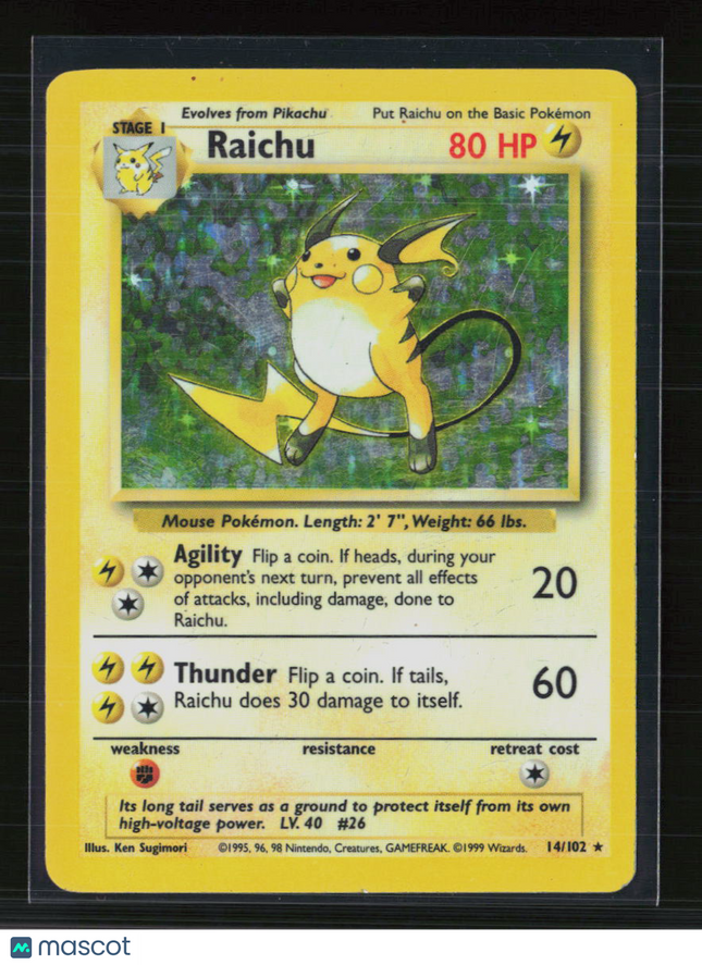 Pokemon 1999 Base Set Raicu #14/102