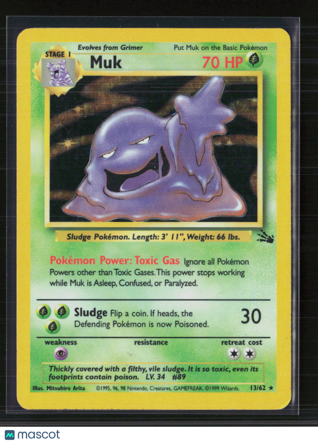 Pokemon 1999 Fossil Muk #13/62