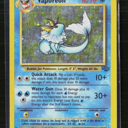 Pokemon 1999 Jungle Vaporeon #12/64