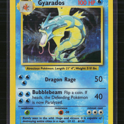 Pokemon 1999 Base Set Gyarados #6/102