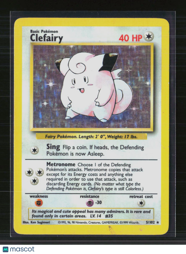 Pokemon 1999 Base Set Clefairy #5/102