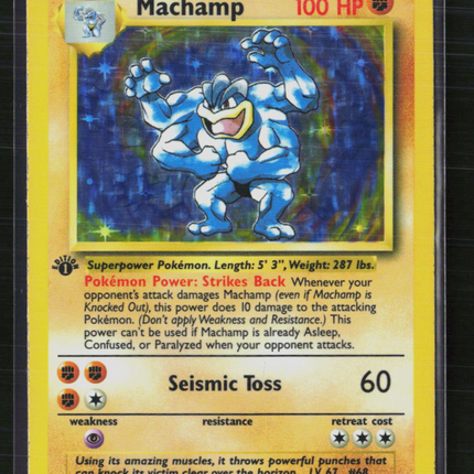Pokemon 1999 Base Set Machamp 1st Edition #8/102