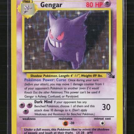 Pokemon 1999 Fossil Gengar #5/62