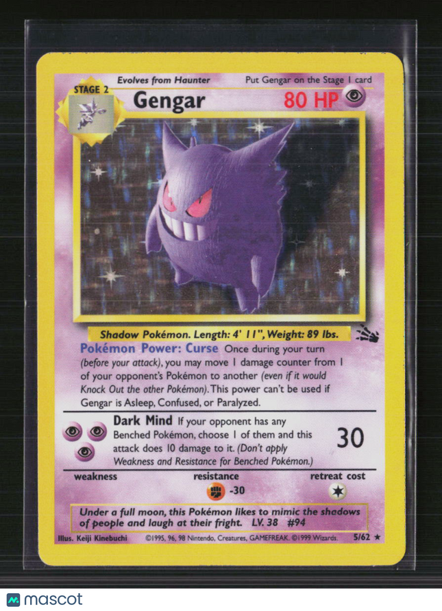 Pokemon 1999 Fossil Gengar #5/62