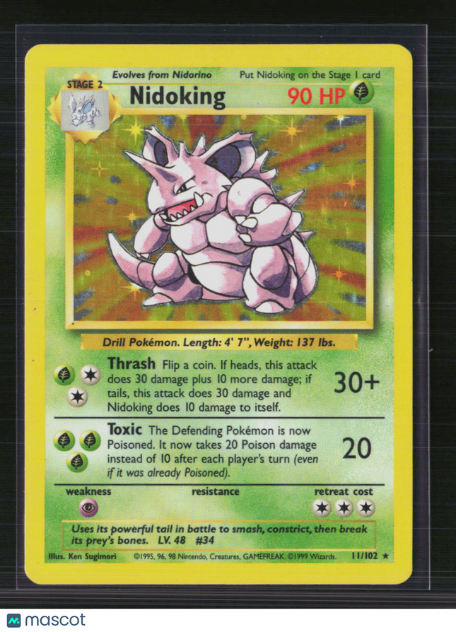 Pokemon 1999 Base Set Nidoking #11/102