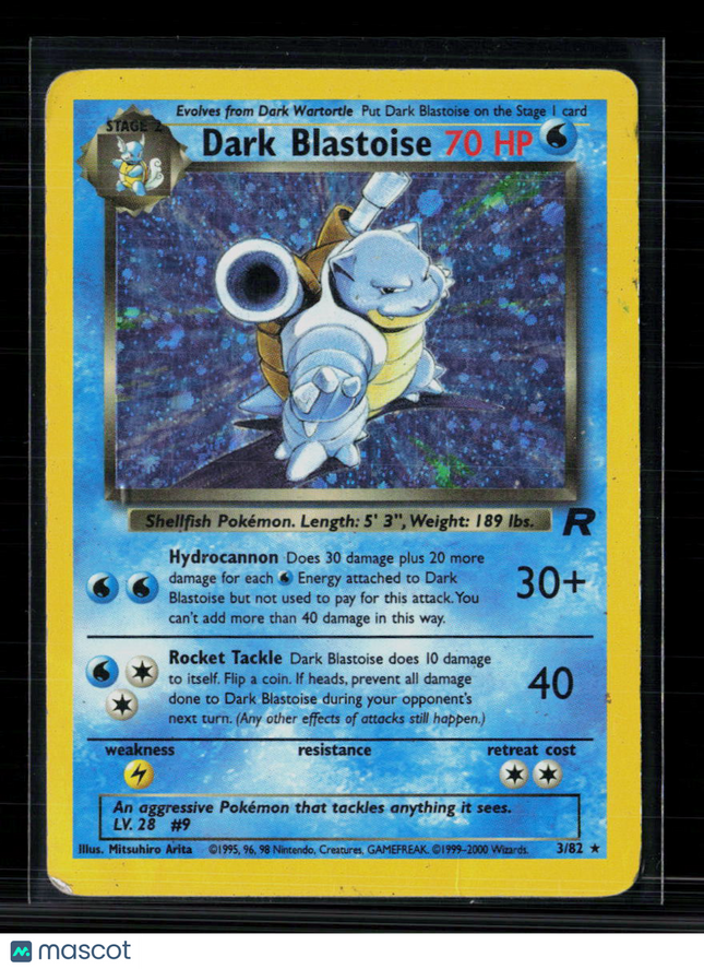 Pokemon 2000 Team Rocket Dark Blastoise #3/82