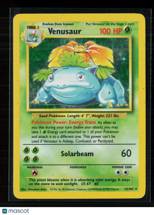 Pokemon 1999 Base Set Venusaur #15/102