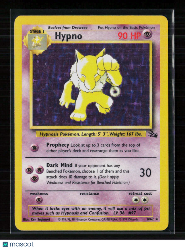 Pokemon 1999 Fossil Hypno #8/62