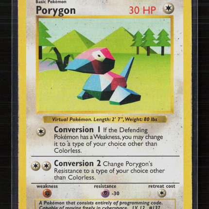 Pokemon 1999 Base Set Porygon #39/102