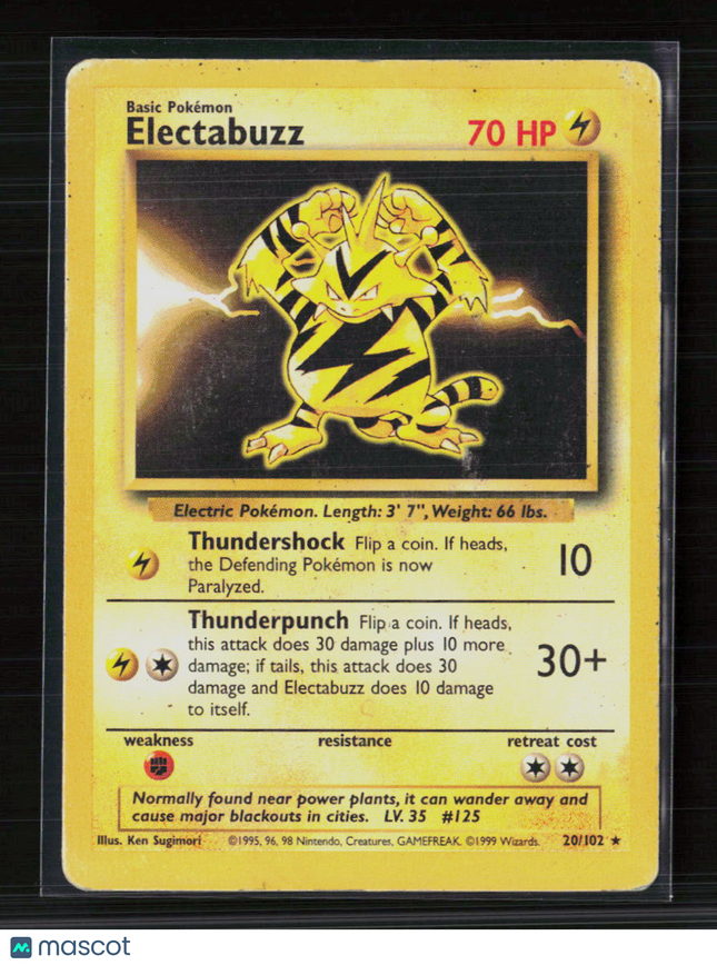 Pokemon 1999 Base Set Electabuzz #20/102