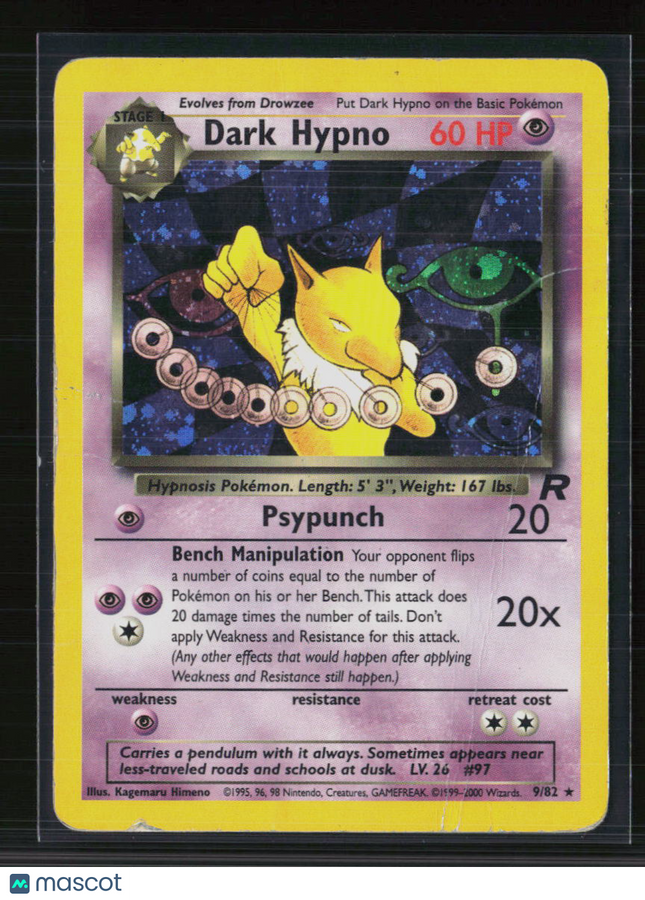 Pokemon 2000 Team Rocket Dark Hypno #9/82