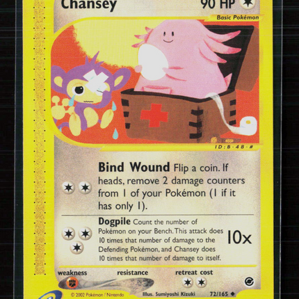 Pokemon 2002 Expedition Base Set Chansey #72/165
