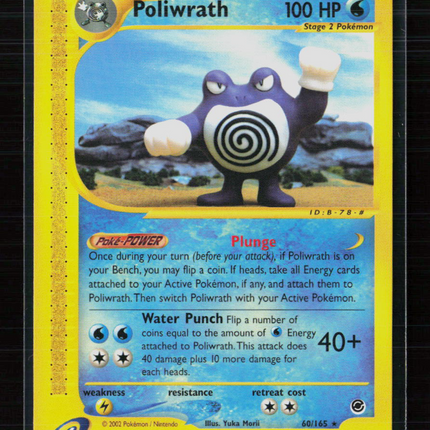 Pokemon 2002 Expedition Base Set Poliwrath #60/165