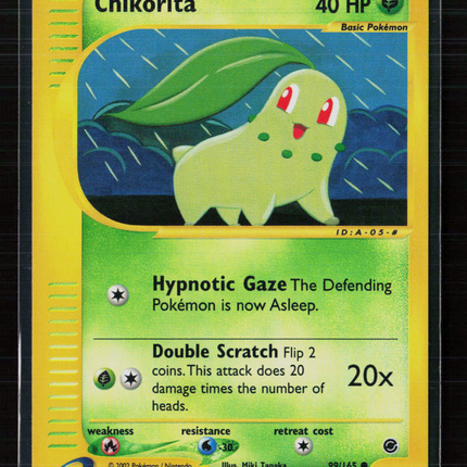Pokemon 2002 Expedition Base Set Chikorita #99/165 Reverse Holo