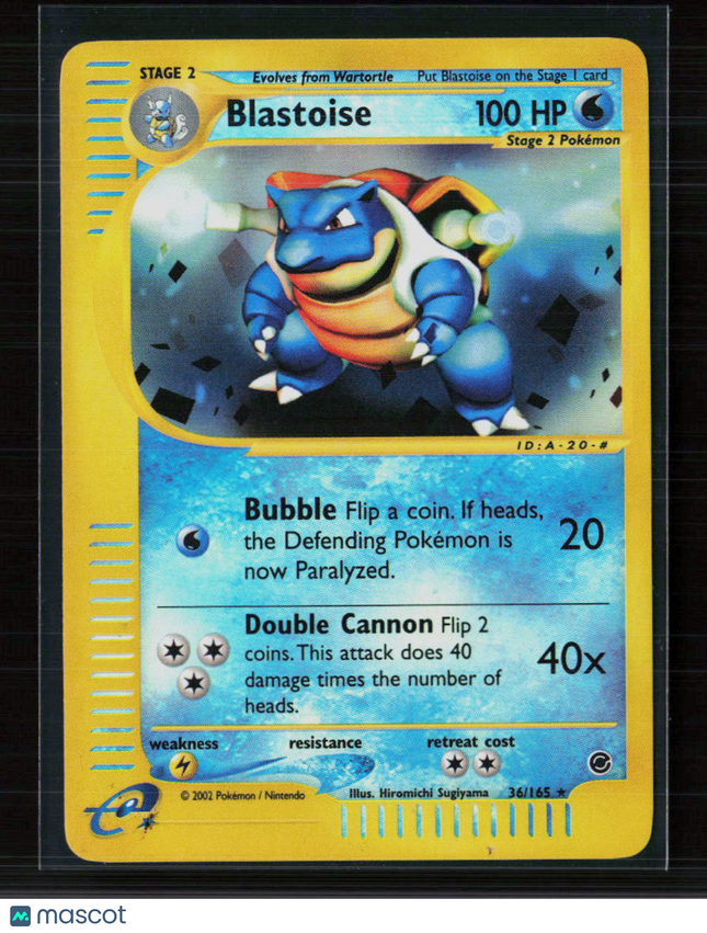 Pokemon 2002 Expedition Base Set Blastoise #36/165 Reverse Holo