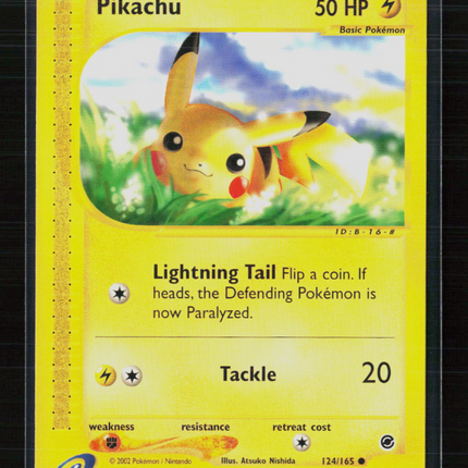 Pokemon 2002 Expedition Base Set Pikachu #124/165