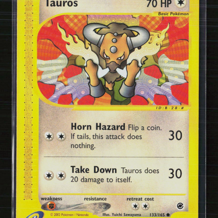 Pokemon 2002 Expedition Base Set Tauros #133/165