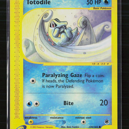Pokemon 2002 Expedition Base Set Totodile #135/165