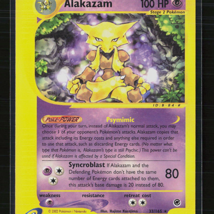 Pokemon 2002 Expedition Base Set Alakazam #33/165