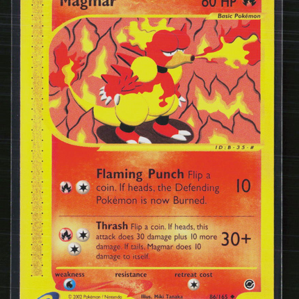 Pokemon 2002 Expedition Base Set Magmar #86/165
