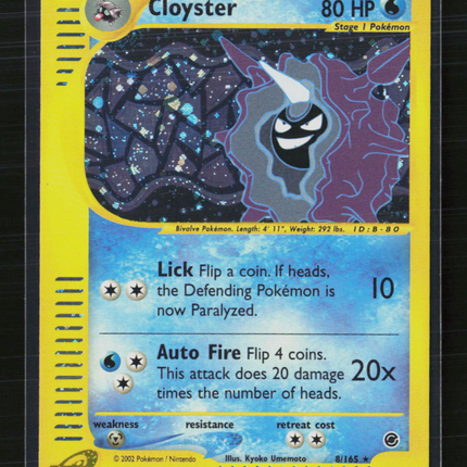 Pokemon 2002 Expedition Base Set Cloyster #8/165 Holofoil