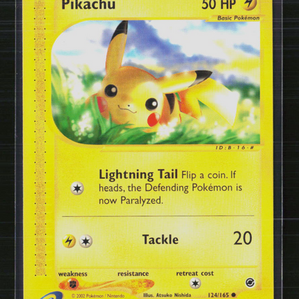 Pokemon 2002 Expedition Base Set Pikachu #124/165