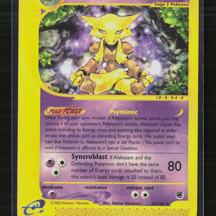 Pokemon 2002 Expedition Base Set Alakazam #33/165