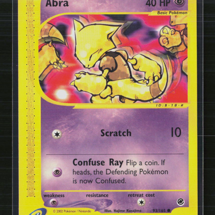 Pokemon 2002 Expedition Base Set Abra #93/165